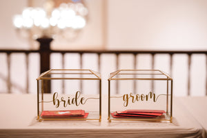 Gold Ang Bao Box with Bride & Groom Wording [Rental]