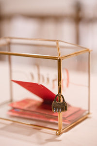 Gold Ang Bao Box with Bride & Groom Wording [Rental]